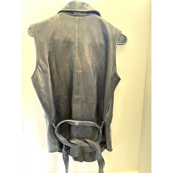 John Michael Designer Black 100% Soft Leather Woman's Vest Size XS - Picture 6 of 16